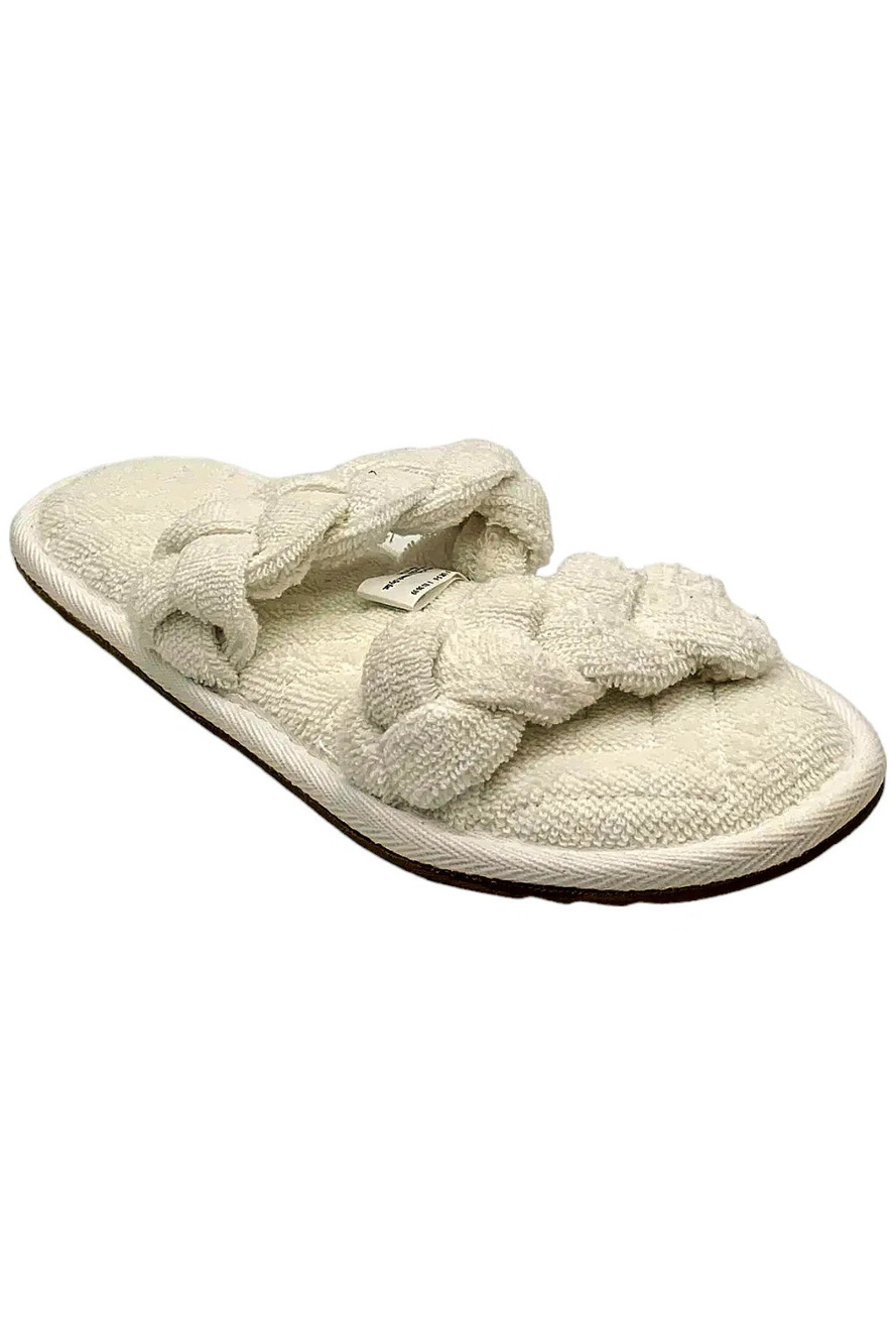 Barefoot Dreams Towel Terry Braided Slipper Sea Salt -